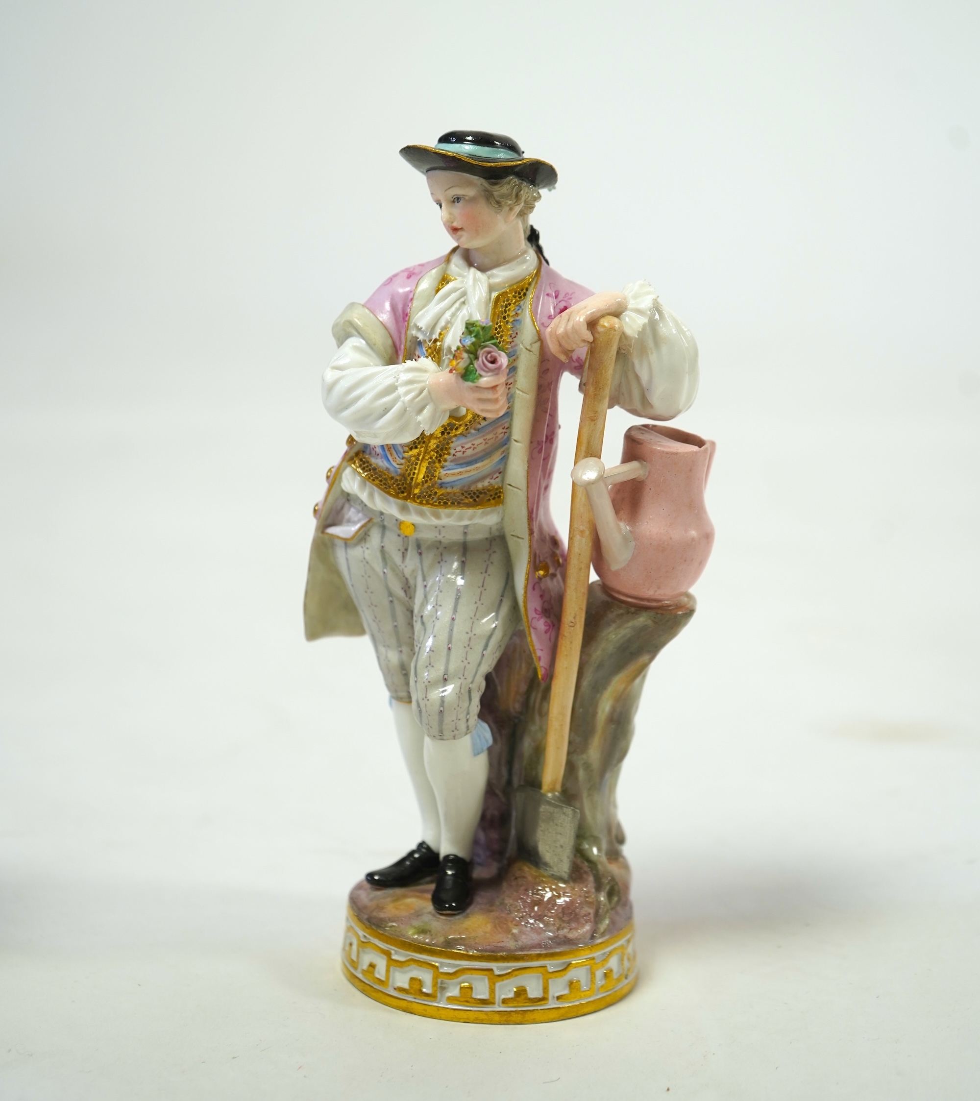 A pair of Meissen porcelain figures of gardeners, late 19th century